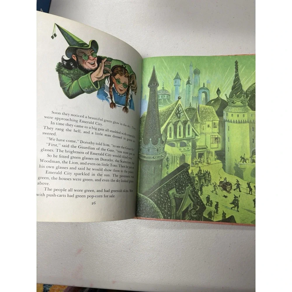 Children's 1950 The Wizard of Oz by L. Frank Baum Vintage Illustrated Classic HC